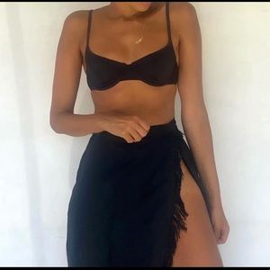 100% linen vintage wrap skirt